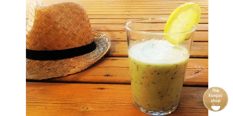 Batido de kiwi y melón con konjac