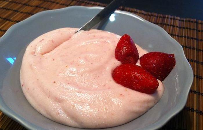 Mousse de fresas con harina de konjac