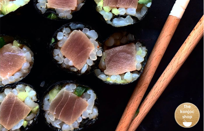 makis atun con arroz konjac