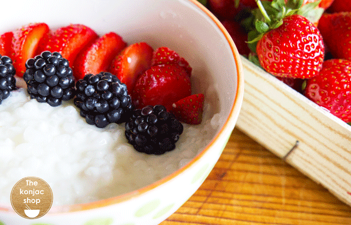 Pudding de vainilla con arroz konjac