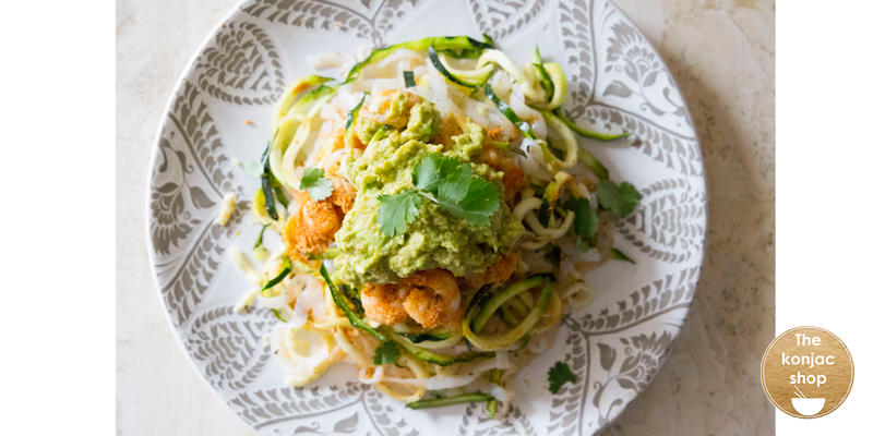 fideos de konjac y calabacín