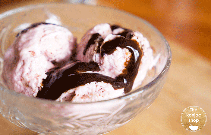 helado cremoso de konjac