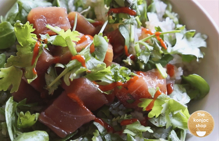 ensalada oriental de arroz konjac