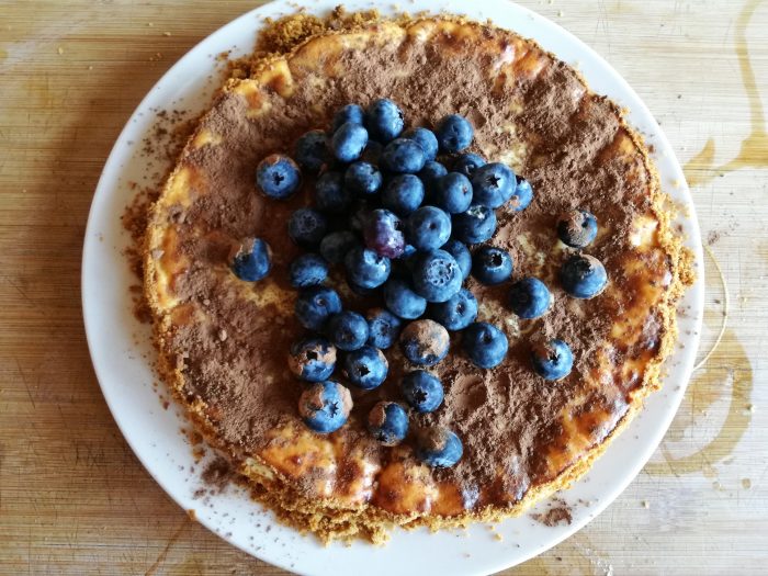 cheesecake de queso estilo New York con glucomanano