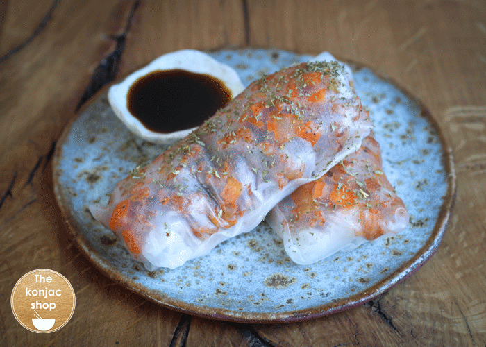 Rollitos Chinos Con fideos de Konjac