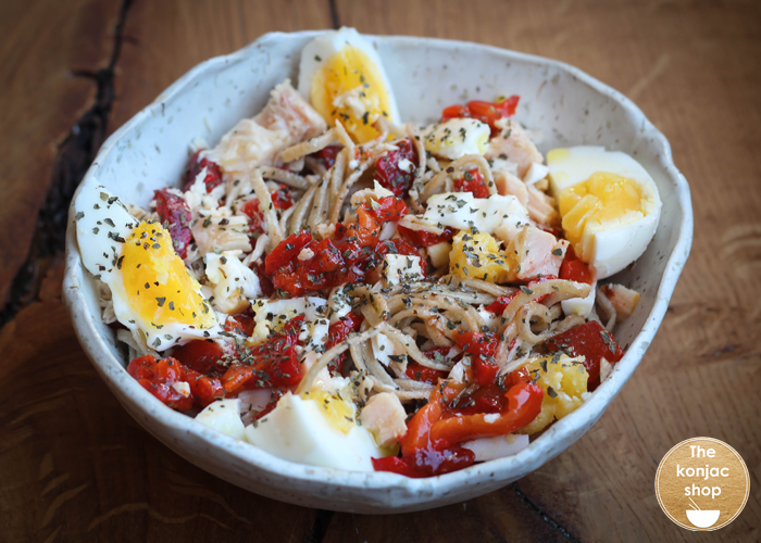 Ensalada de escalivada con konjac