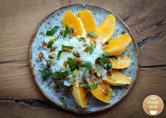 Ensalada de naranja marroquí con arroz konjac