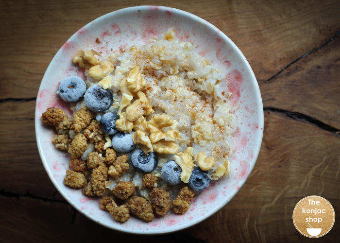 Porridge de avena y arroz konjac