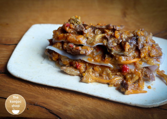 Lasaña de fricandó con setas