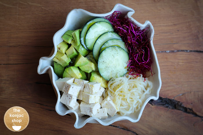 Poke Bowl Vegano con Fideos Konjac Shirataki The Konjac Shop