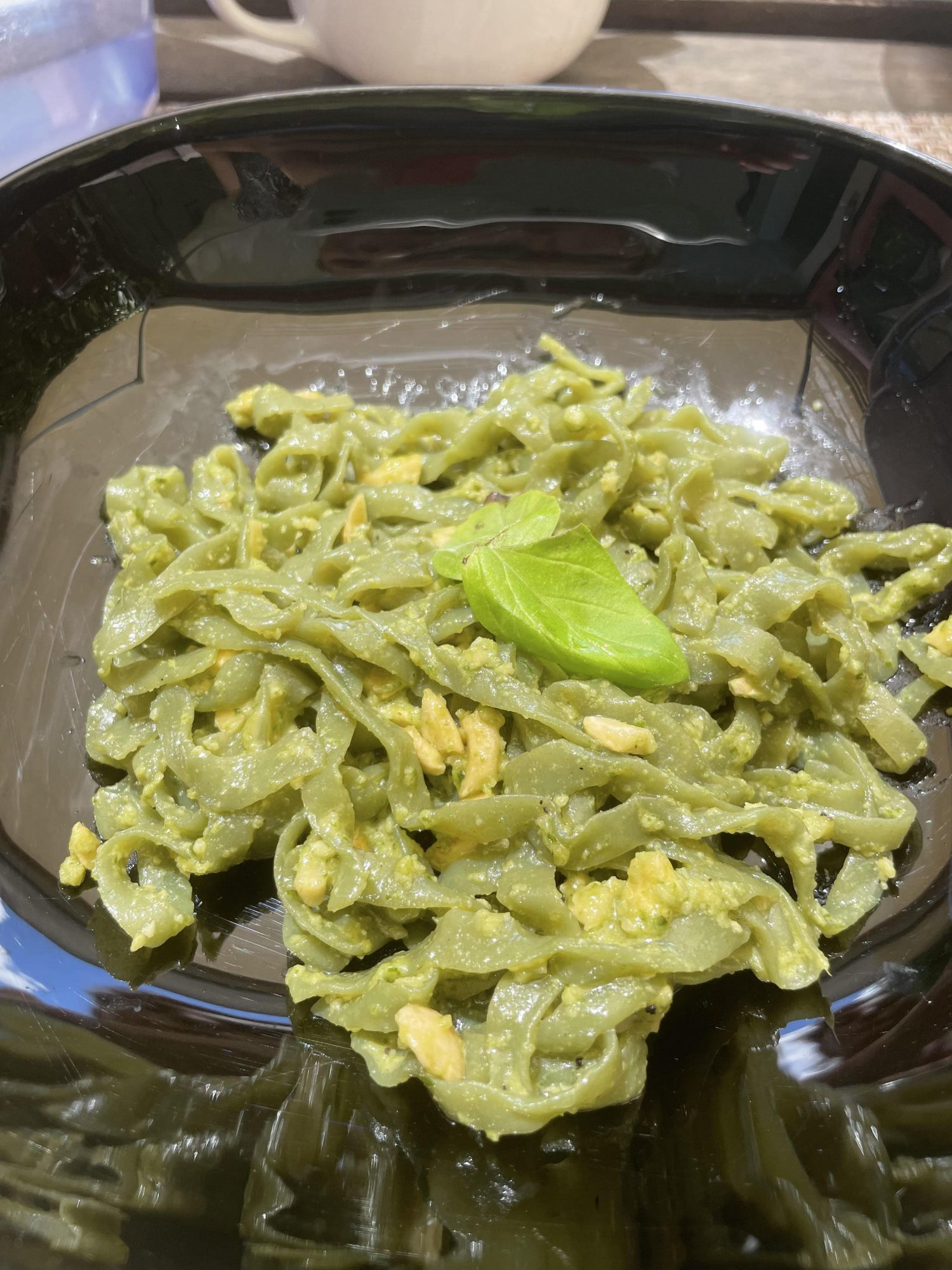 Tallarines konjac de espinacas